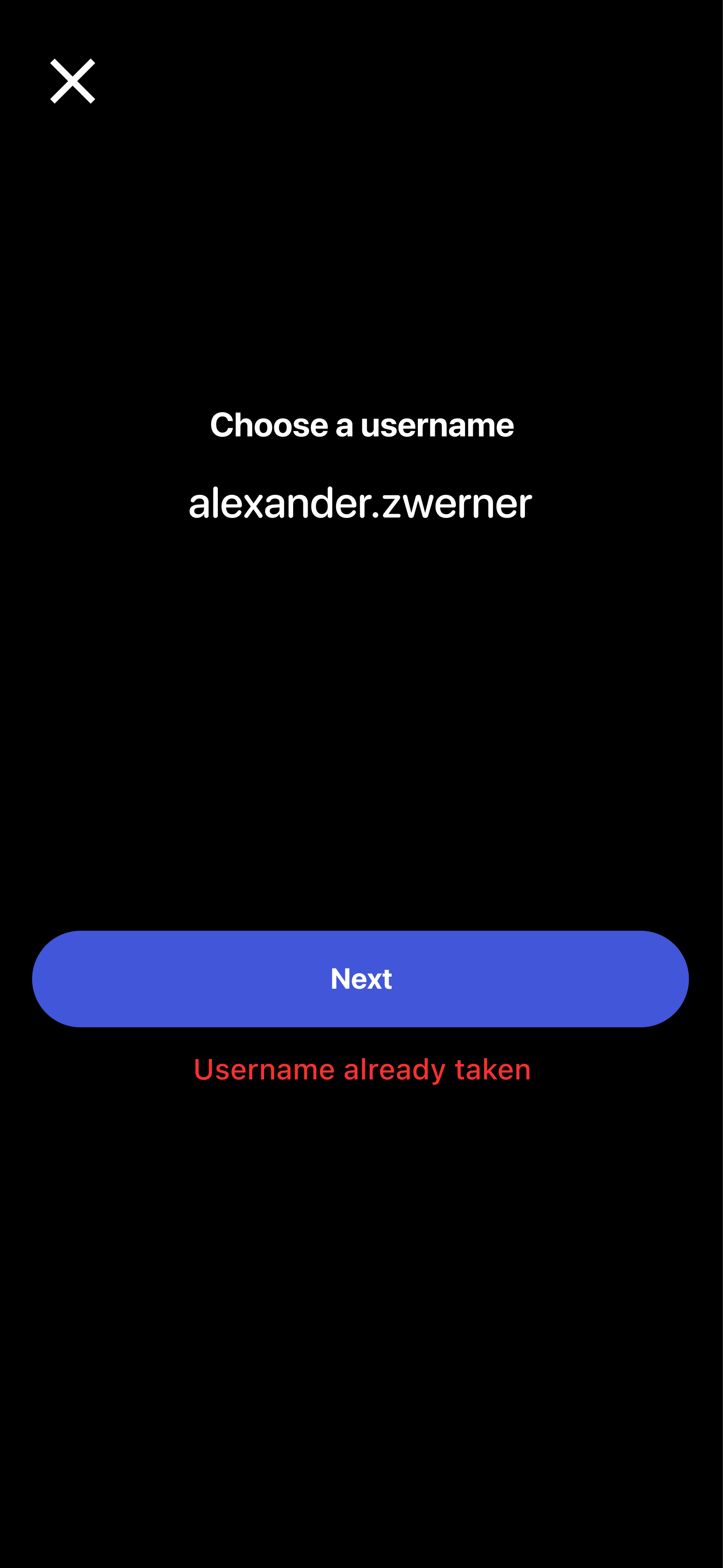 Choose Username